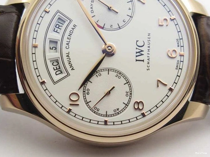 MIROTIME 0817 Portuguese Real PR Real Annual Calendar RG IW503504 YLF 1:1 Best Edition White Dial On Leather Strap A TimelessDesign 7242